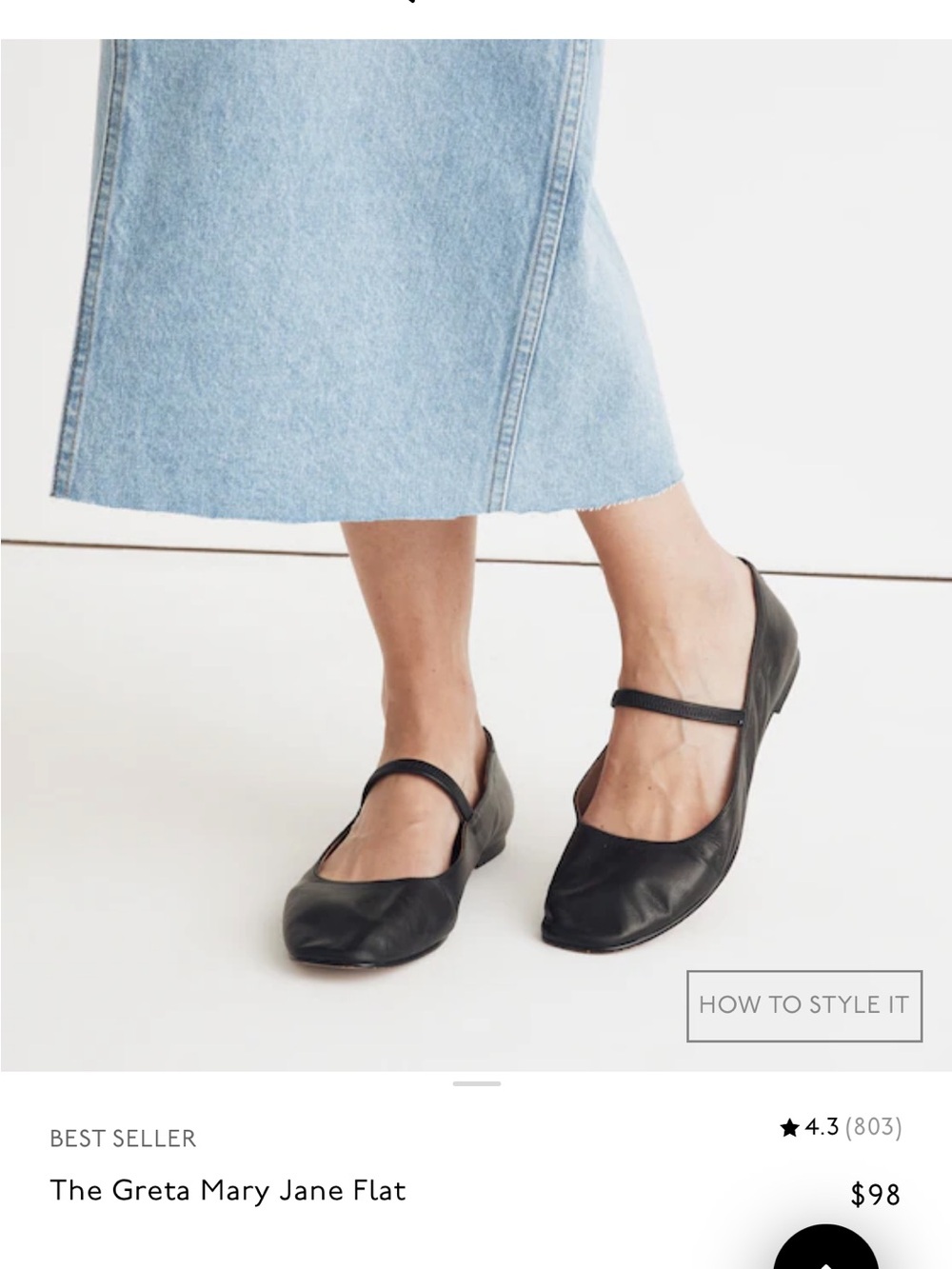 Madewell Greta Mary Jane Flat Black - Picture 4 of 4